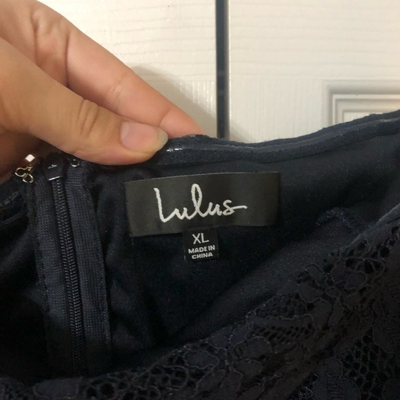 navy blue lace formal lulus dress - Picture 3 of 5